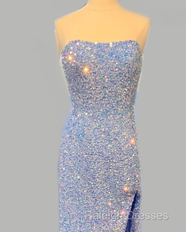 Strapless Mermaid Light Blue Sequin Dress Secondary image