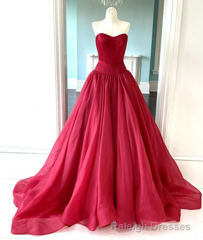 Strapless Open Back Red Long Prom Dress Main image