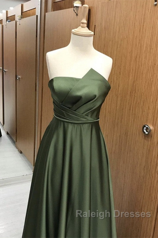 Strapless Satin Floor Length Bridesmaid Dresses Secondary image