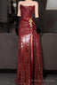 Strapless Sequin Ruched Trained Slit Mermaid Prom Gowns