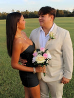 Strapless Sheath Short Homecoming Dresses With Keyhole