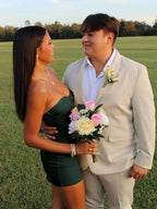 Strapless Sheath Short Homecoming Dresses With Keyhole