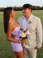 Strapless Sheath Short Homecoming Dresses With Keyhole