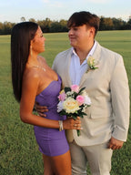 Strapless Sheath Short Homecoming Dresses With Keyhole