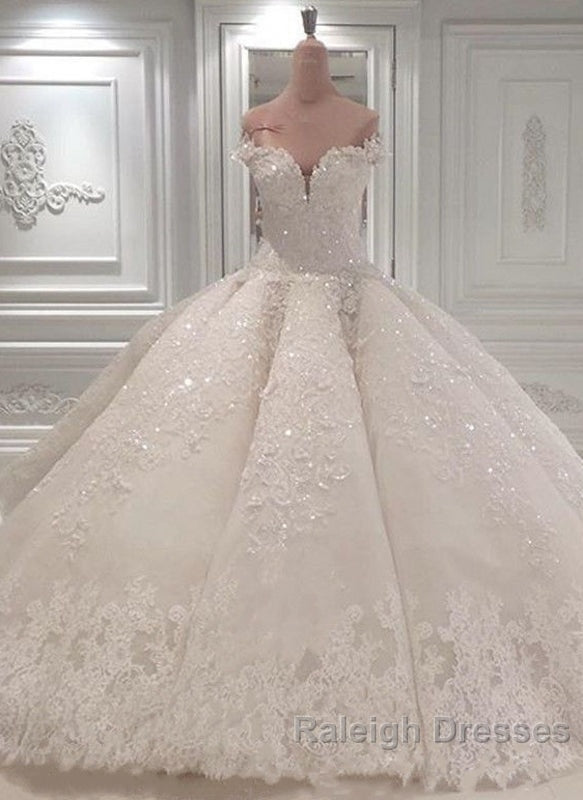 Strapless Sparkle Luxurious Train See through Ball Gown Wedding Dress Secondary image