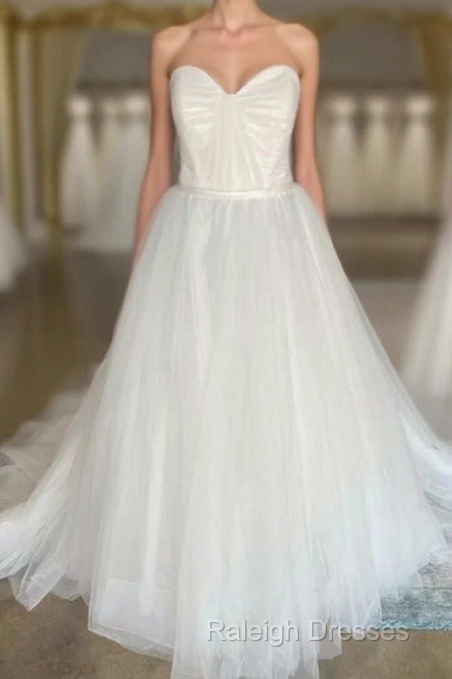 Strapless Sweetheart A-Line Tulle Wedding Dresses Main image