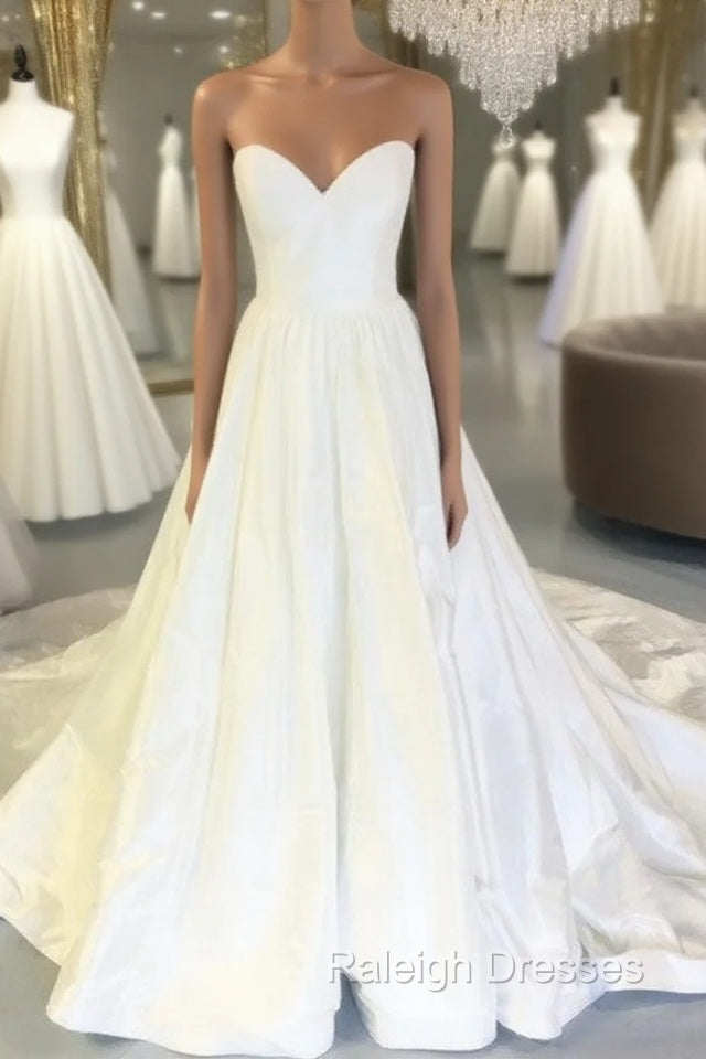 Strapless Sweetheart Chapel Train Taffeta Wedding Dresses Ball Gown Main image