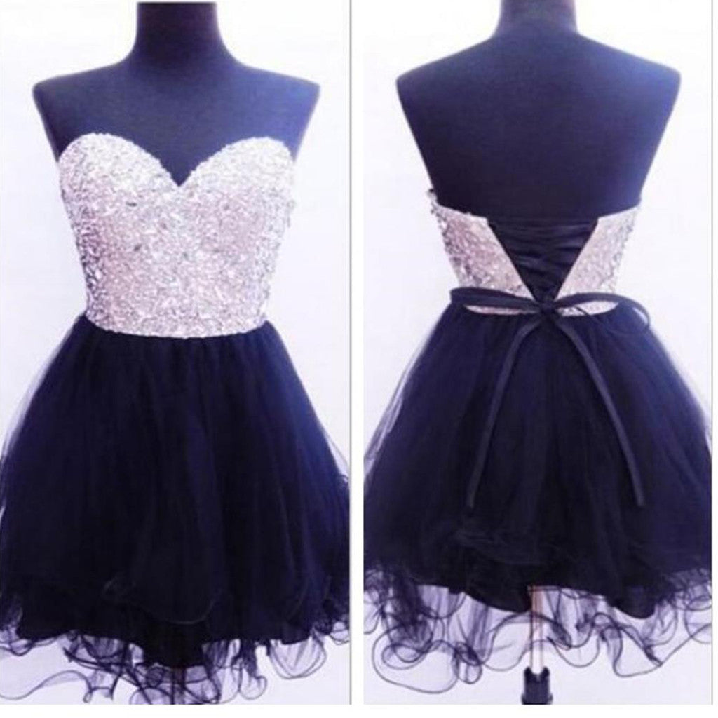 strapless sweetheart mini freshman for teens sparkly cute homecoming Formal Prom gowns Dress