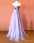 Strapless Tulle Empire Dresses Lace Embroidery Corset