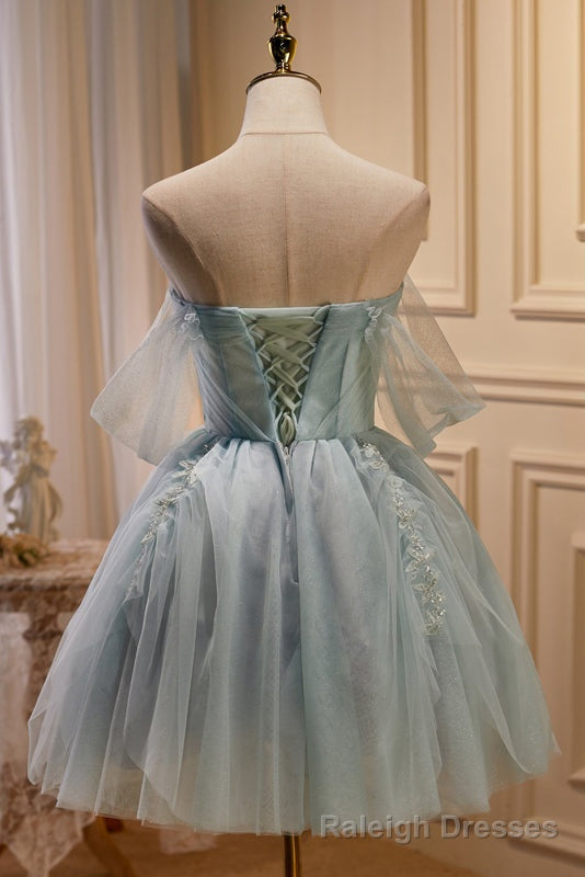 Sparkly Tulle Short Prom Dress with Beading, Shiny New Style Homecoming Gowns