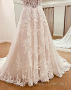 Straps A-Line Lace Wedding Dress