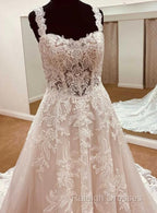 Straps A-Line Lace Wedding Dress