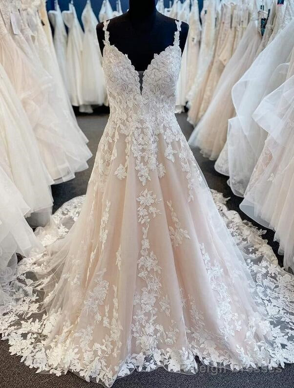 Straps A-Line Tulle/Lace Wedding Dress Main image