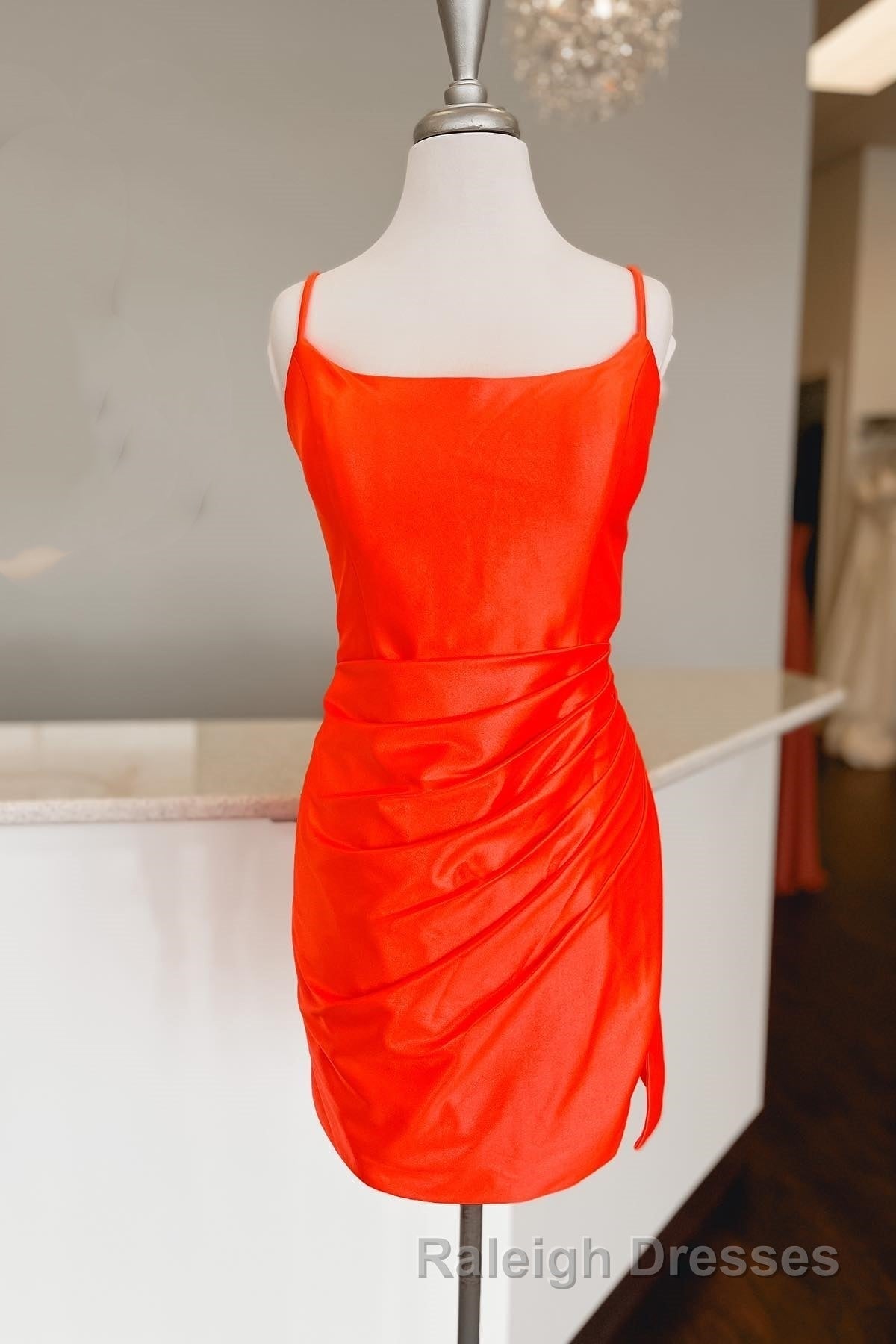 Straps Fuchsia Ruched Bodycon Homecoming Dresses Secondary image