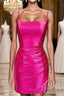 Straps Fuchsia Ruched Bodycon Homecoming Dress