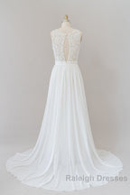 Straps Lace A Line Boho Wedding Dresses