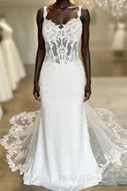 Straps Mermaid Tulle/Lace Wedding Dress