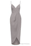 Straps V Neck Gray Prom Dress