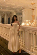 Stunning A Line Spaghetti Straps White Date Night Dress Prom Dresses Birthday Party Outfit