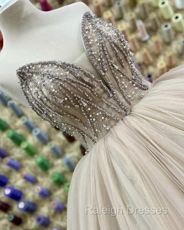 Stunning Beaded Strapless Tulle Ball Gowns Ruffles Dresses