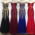 Stunning Beading Sweetheart Bodice Corset Mermaid Prom Dress Pageant Gown