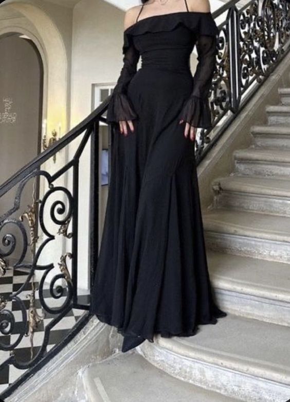 Stunning Black Off-The-Shoulder Mermaid Prom Dresses Birthday Outfits