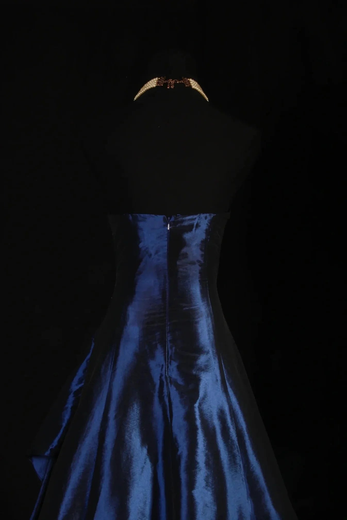 Stunning Blue Strapless Beaded Long Prom Dresses Evening Formal Dress