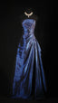 Stunning Blue Strapless Beaded Long Prom Dresses Evening Formal Dress