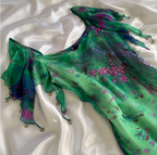 Stunning Green Double-Layered Flying Sleeves And Swaying Neck Chiffon Formal Prom Dress