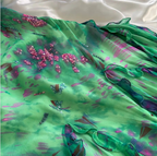 Stunning Green Double-Layered Flying Sleeves And Swaying Neck Chiffon Formal Prom Dress