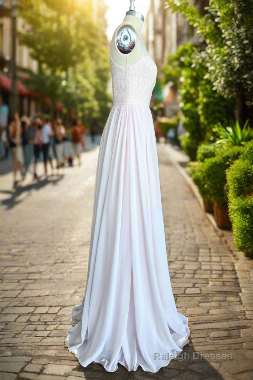 Stunning Halter Floor Length Lace/Chiffon Bridesmaid Dresses Secondary image
