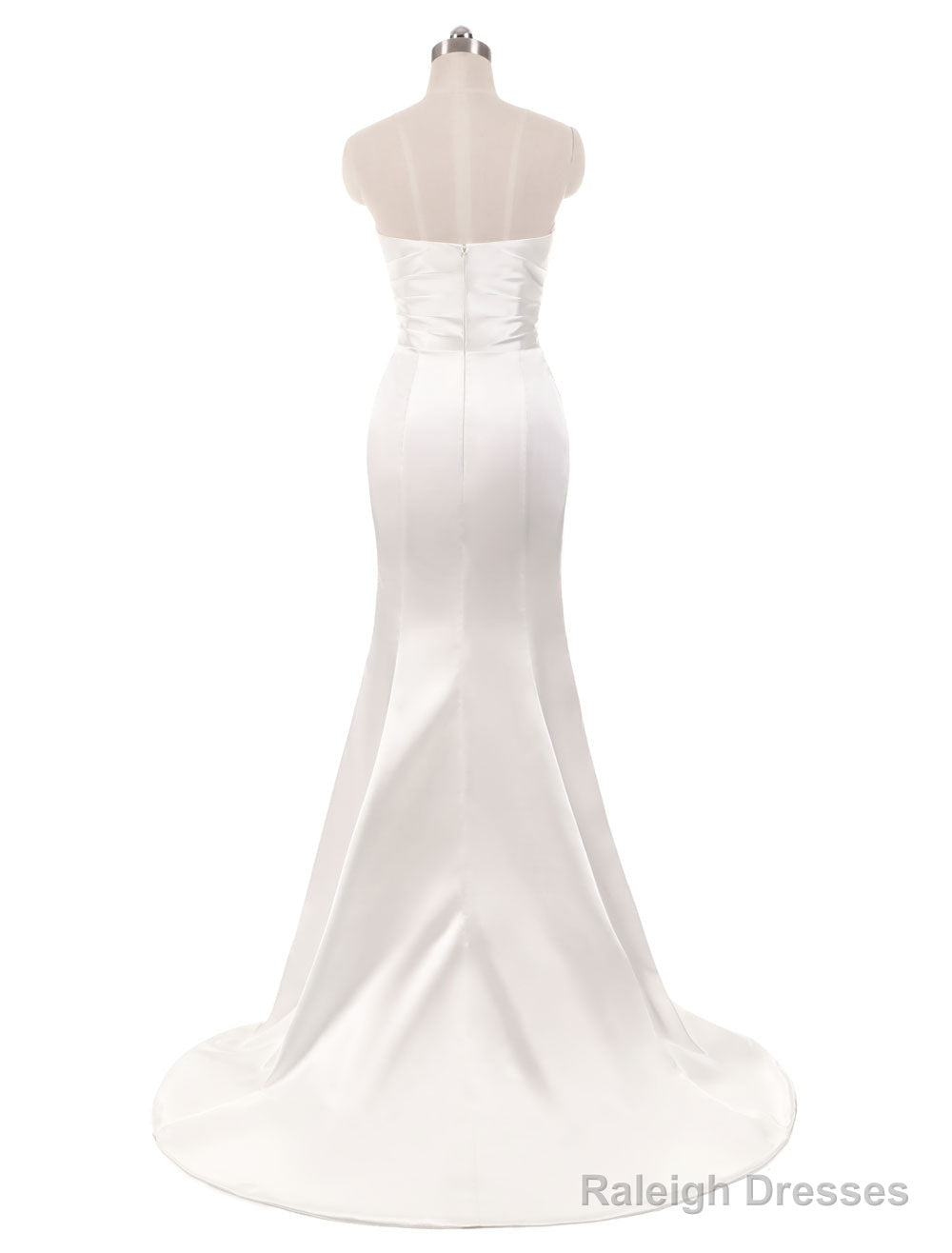 Stunning Ivory Wedding Dresses Strapless Mermaid Evening Dresses V Neck Sleeveless Split Beach Bridal Gown With Court Train