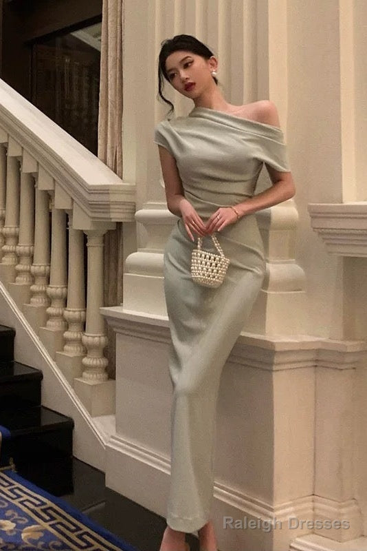 Stunning Mermaid Off The Shoulder Light Green Date Night Dresses Prom Dress Birthday Outfit
