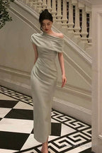 Stunning Mermaid Off The Shoulder Light Green Date Night Dresses Prom Dress Birthday Outfit