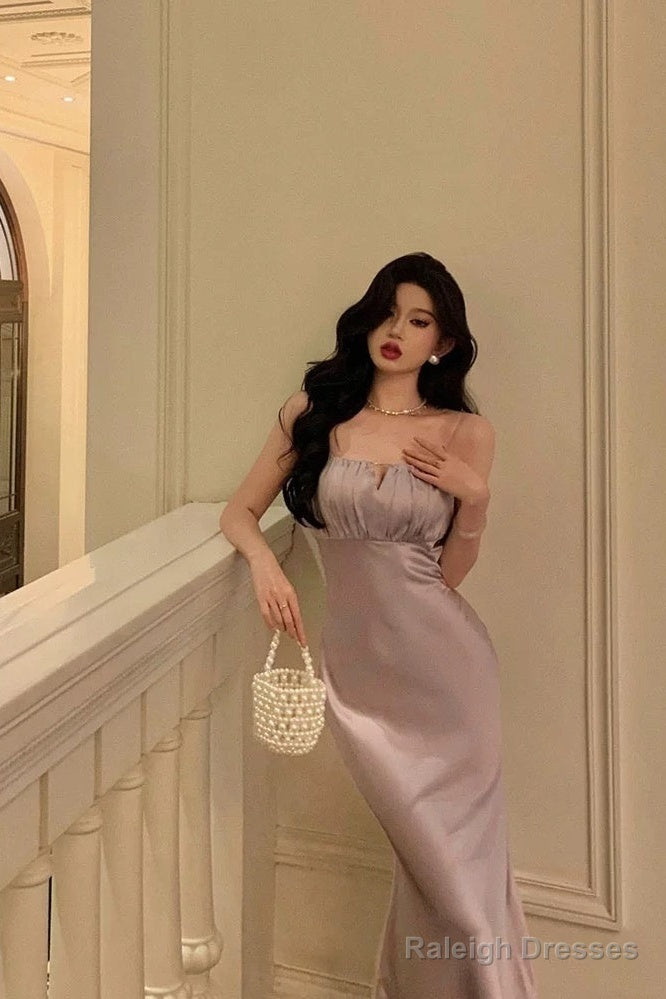 Stunning Mermaid Spaghetti Straps Lilac Date Night Dress Prom Dresses Birthday Outfit Secondary image