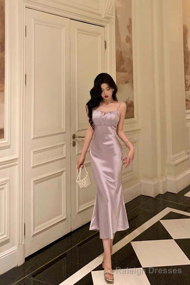 Stunning Mermaid Spaghetti Straps Lilac Date Night Dresses Prom Dress Birthday Outfit Main image
