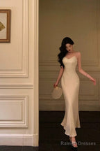Stunning Mermaid Spaghetti Straps White Date Night Dresses Prom Dress Birthday Outfit