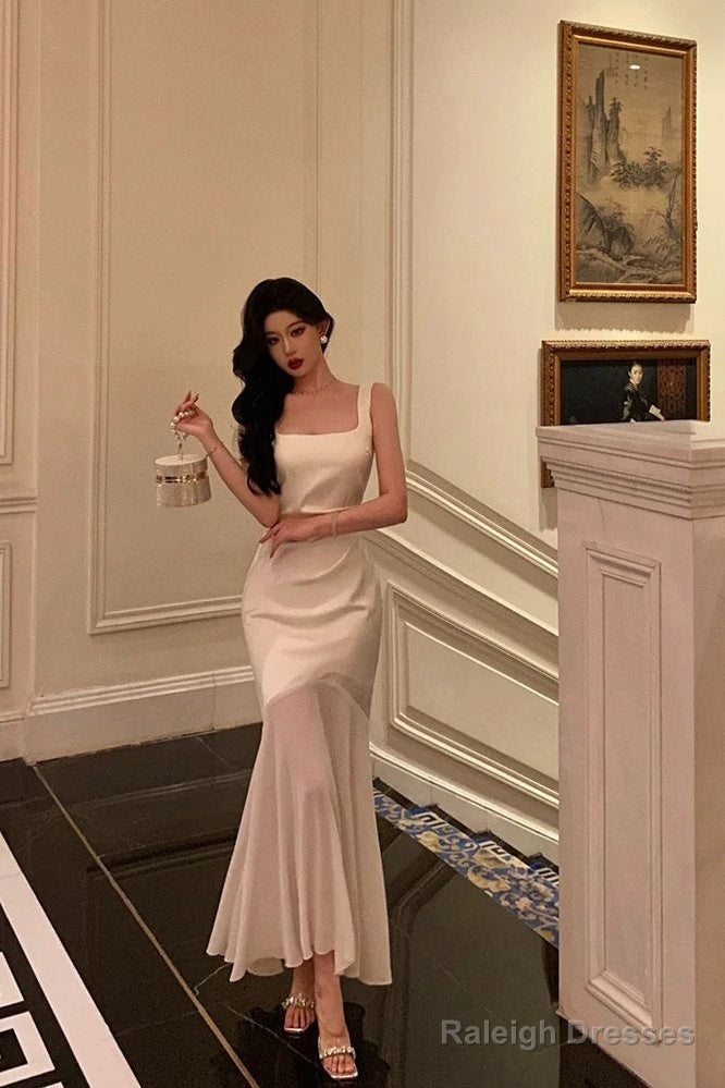 Stunning Mermaid Straps Sleeveless Ivory Date Night Dresses Prom Dress Birthday Prom Outfit