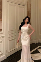 Stunning Mermaid Straps Sleeveless Ivory Date Night Dresses Prom Dress Birthday Prom Outfit