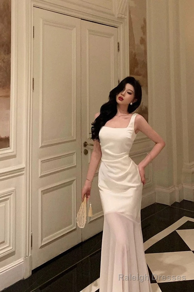 Stunning Mermaid Straps Sleeveless Ivory Date Night Dresses Prom Dress Birthday Prom Outfit