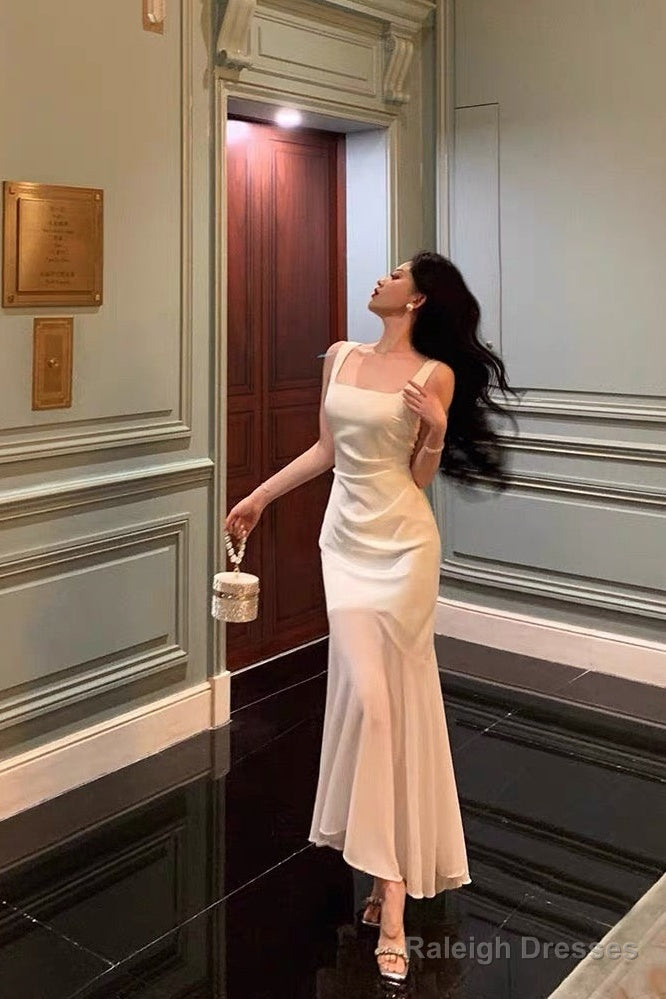 Stunning Mermaid Straps Sleeveless Ivory Date Night Dresses Prom Dress Birthday Prom Outfit