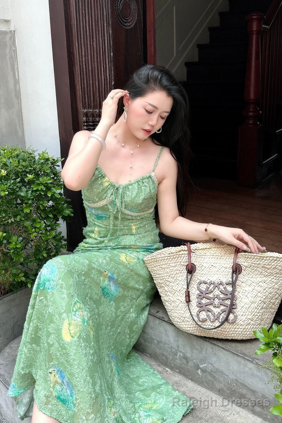 Stunning Sheath Spaghetti Straps Green Satin Date Night Dresses Prom Dress Birthday Outfit