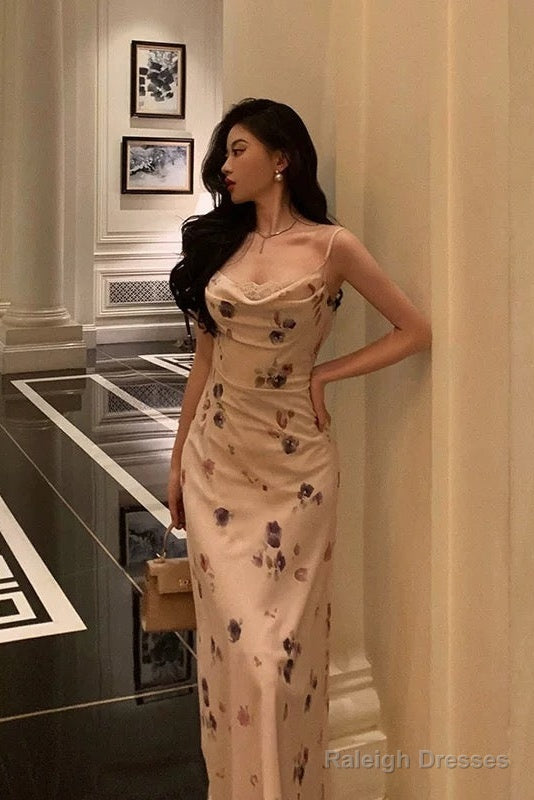 Stunning Sheath Spaghetti Straps Sleeveless Floral Date Night Dress Prom Dresses Birthday Party Outfit Secondary image