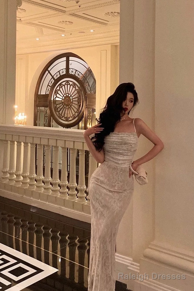 Stunning Sheath Spaghetti Straps Sleeveless Lace Date Night Dress Prom Dresses Birthday Party Outfit Secondary image