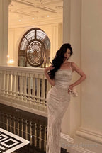 Stunning Sheath Spaghetti Straps Sleeveless Lace Date Night Dress Prom Dresses Birthday Party Outfit