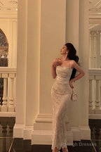 Stunning Sheath Spaghetti Straps Sleeveless Lace Date Night Dress Prom Dresses Birthday Party Outfit