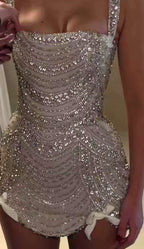 Stunning Spaghetti Straps Bodycon Birthday Dress Beaded Short Prom Dress Fashion Homecoming Dress