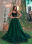 Stylish Green Tulle Long Prom Dresses Green Prom Dresses