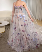 Stylish Lace Long A-Line Prom Dresses Prom Dresses