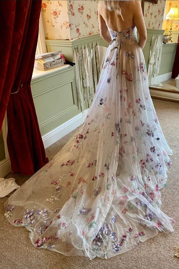 Stylish Lace Long A-Line Prom Dresses Prom Dresses